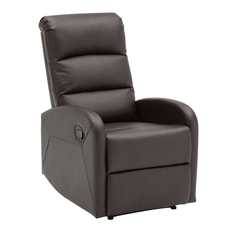 Dormi Brown Faux Leather Contemporary Recliner Chair