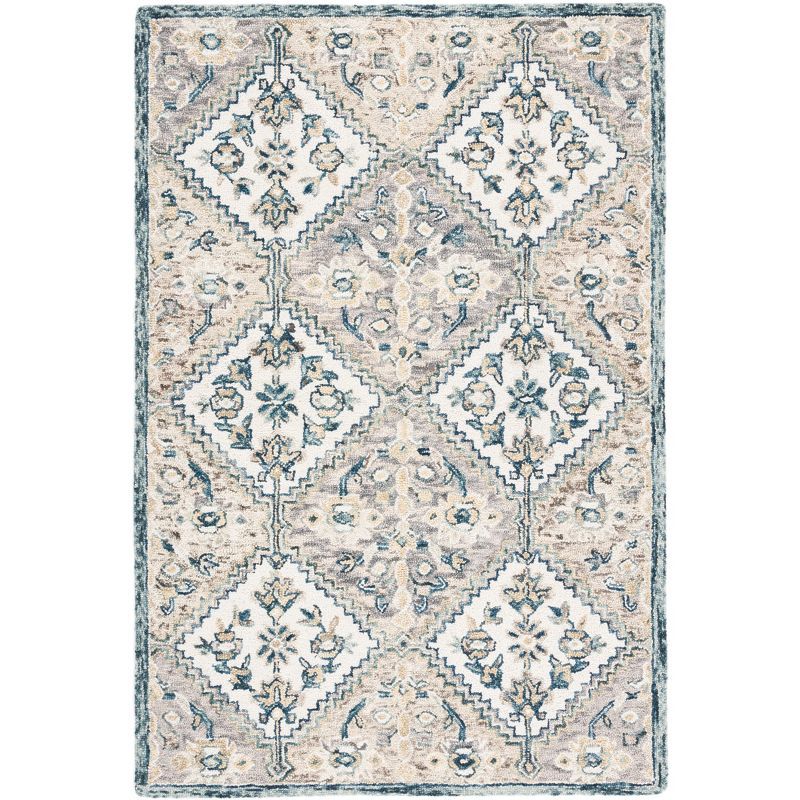 Aspen Chic Handmade Gray Wool 5' Square Tufted Rug