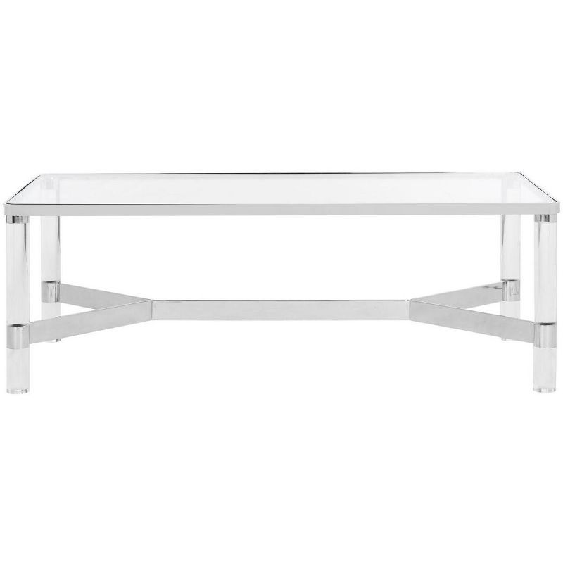 Transitional Suzanna 47'' Silver Acrylic Rectangular Coffee Table