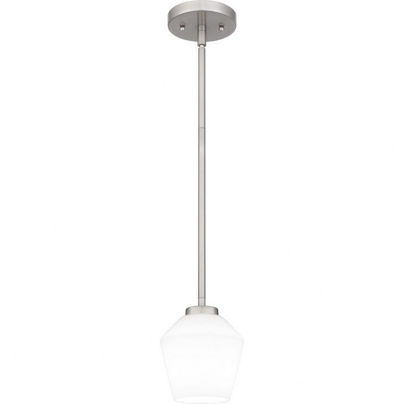 Nielson Brushed Nickel Mini Pendant Lamp with Milk Glass Shade