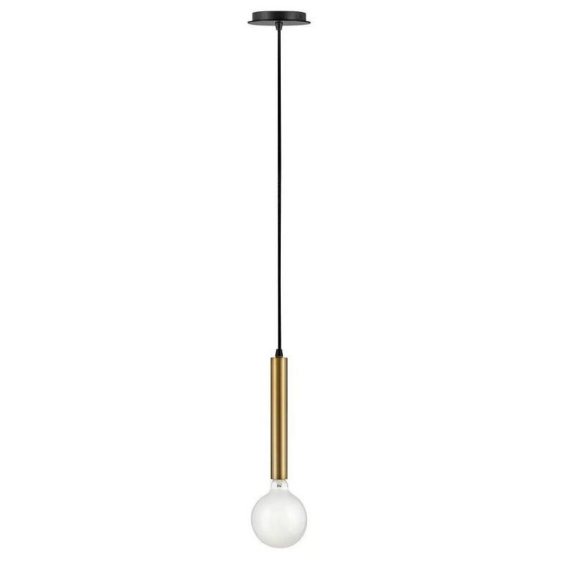 Bobbie Mid-Century Lacquered Brass and Black 1-Light Pendant