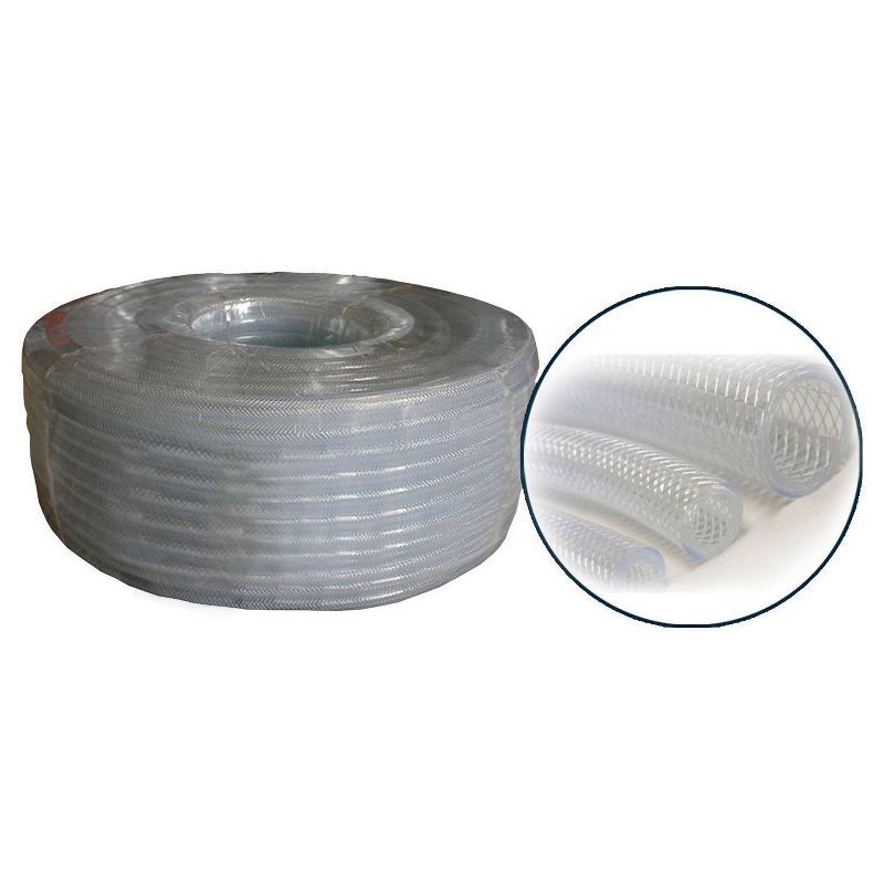 1/4" Clear Braided PVC Tubing Coil for Indoor/Outdoor Use