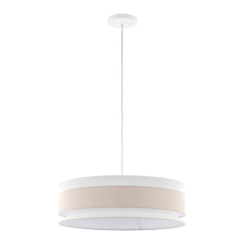 Nolana 20" Cream and White LED Drum Pendant Light