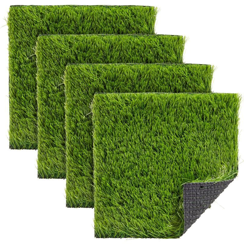 12x12 Inch Green Artificial Grass Mat Squares for Indoor and Outdoor Use