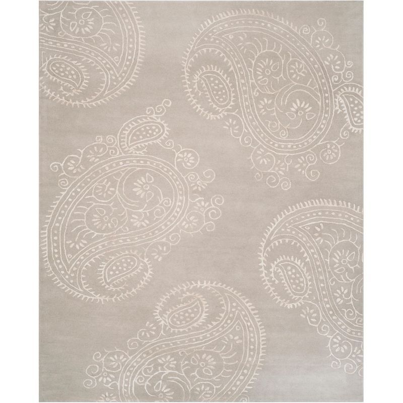 Ivory Elegance 8' x 10' Hand-Tufted Wool & Viscose Area Rug