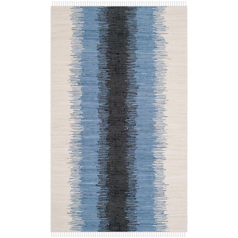 Montauk Gray and Blue Handwoven Cotton Area Rug