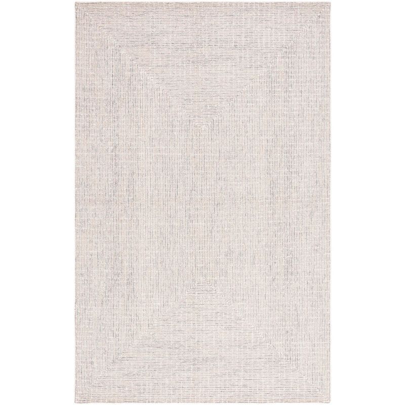 Ivory Wool Handmade Tufted Abstract Area Rug 4' x 6'