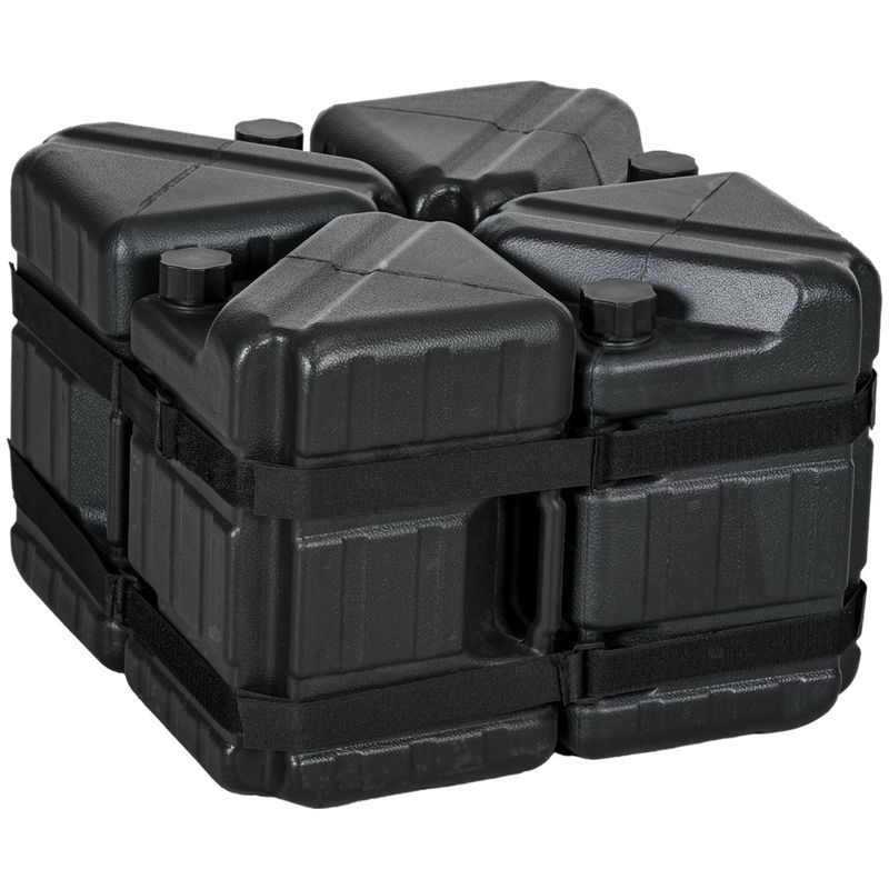 Black HDPE Water or Sand Filled Canopy Weights Set of 4