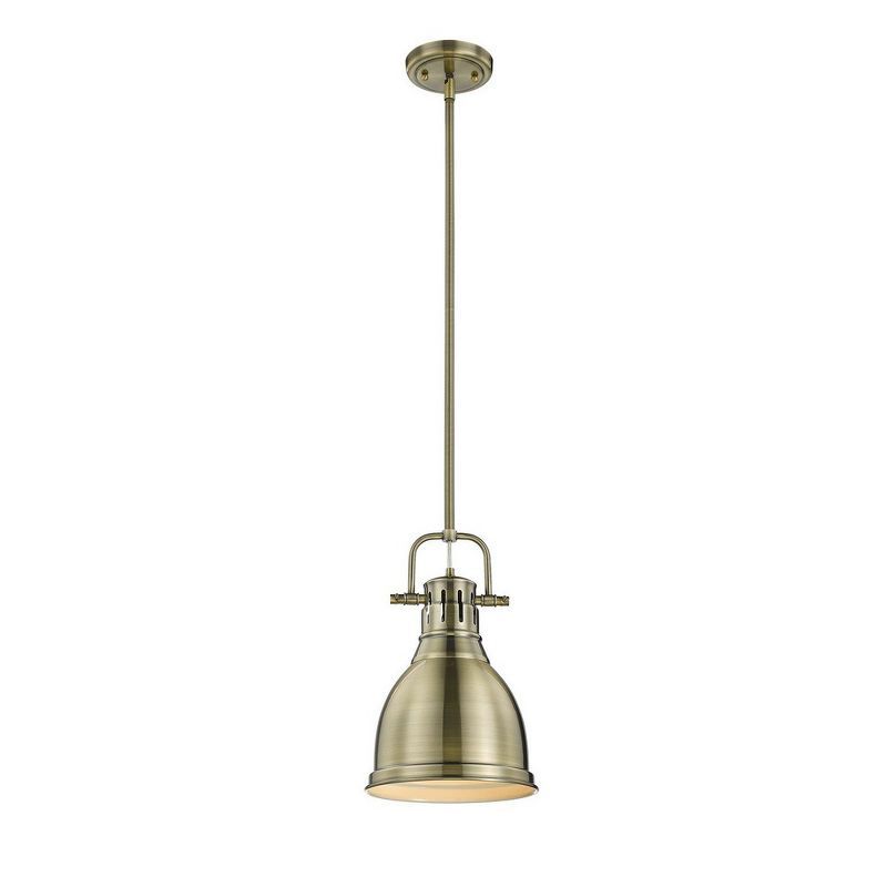 Aged Brass Mini Glass Pendant Light for Indoor/Outdoor Use