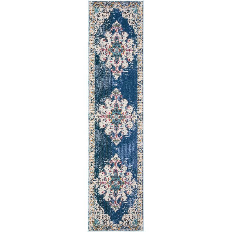 Elegant Gray Synthetic 2'2" x 6' Hand-Knotted Runner Rug