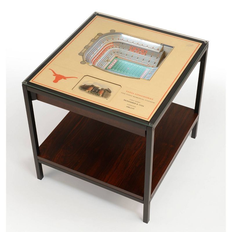 Texas Longhorns 3D Stadium Lighted End Table with Storage