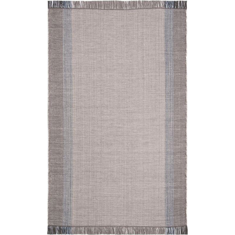 Coastal Charm Gray Cotton Handwoven 7' Square Area Rug