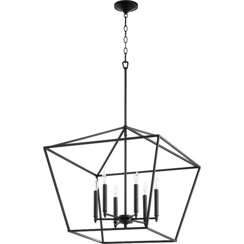 Elegant Noir 6-Light Traditional Pendant in Black Finish