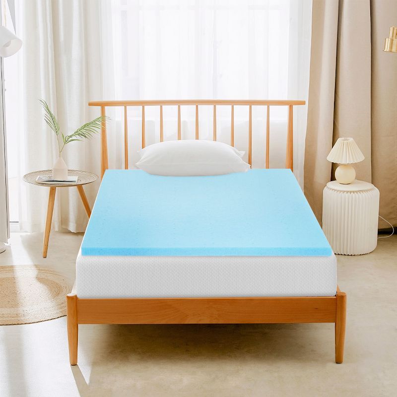 Twin Blue Gel Memory Foam Mattress Topper