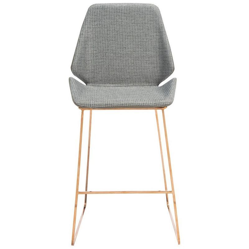 Masami Grey and Gold Saddle Style Counter Stool