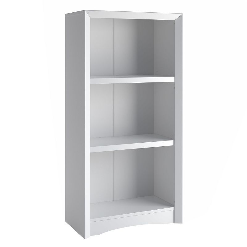 Sleek Modern Adjustable 47" White Woodgrain Laminate Bookcase