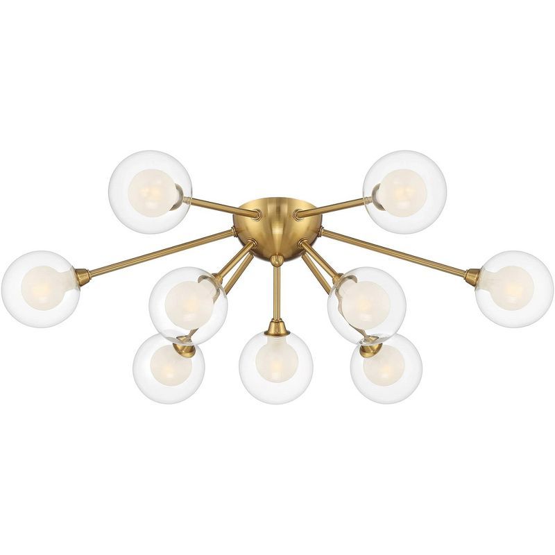 Modern Gold Glass Sputnik LED Ceiling Light Fixture