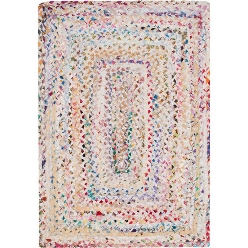 Handwoven Ivory & Multicolor Cotton Reversible Area Rug 2'3" x 5'