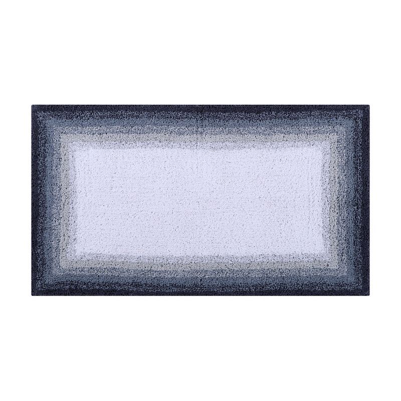 Gray and White Cotton Gradient 24" x 40" Bath Rug