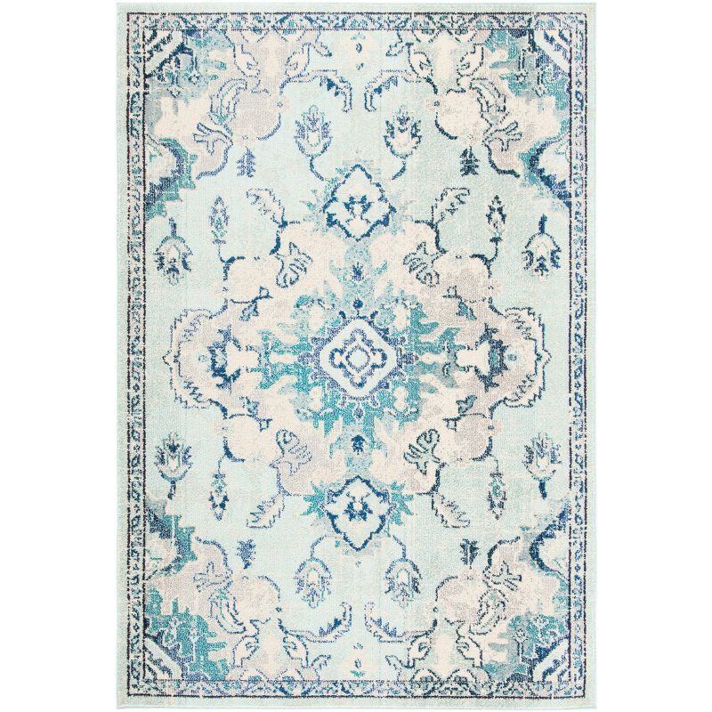 Aurora Breeze Round Synthetic Rug in Light Blue - 59" Diameter