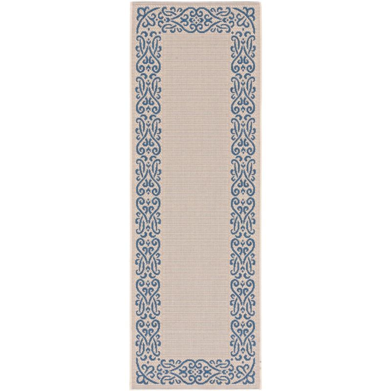 Reversible Beige Synthetic Flat Woven Rug 27" x 10"