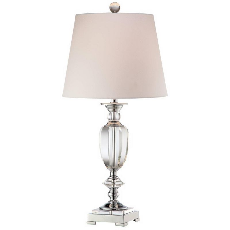 Vienna Crystal and Chrome Urn Table Lamp with White Shade