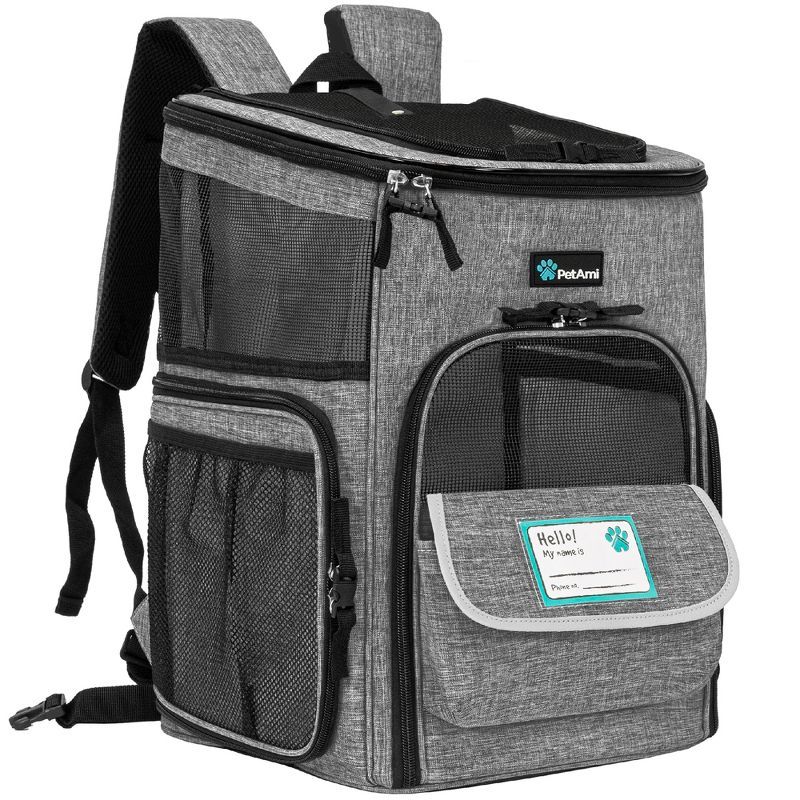 Heather Gray Medium Soft Sided Airline Approved Pet Backpack