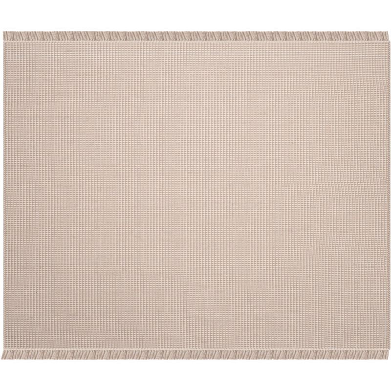 Ivory and Grey Handwoven Cotton Square Area Rug