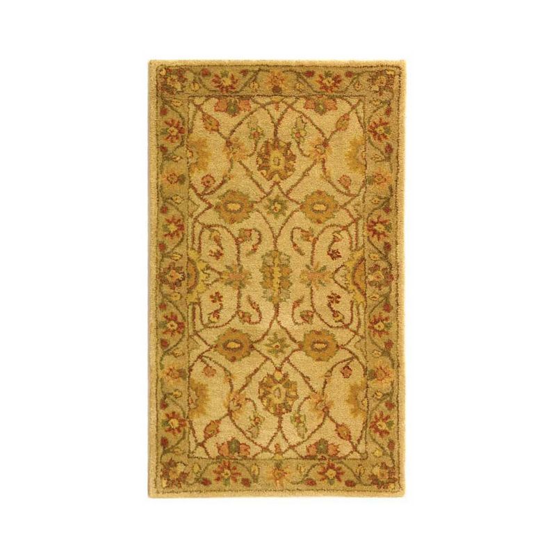 Elegant Ivory Wool Tufted 2'3" x 4' Traditional Area Rug