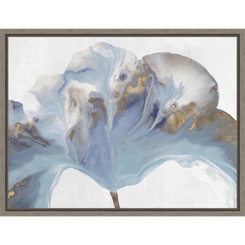 Abstract Blue and Gold Blossom Canvas Wall Art