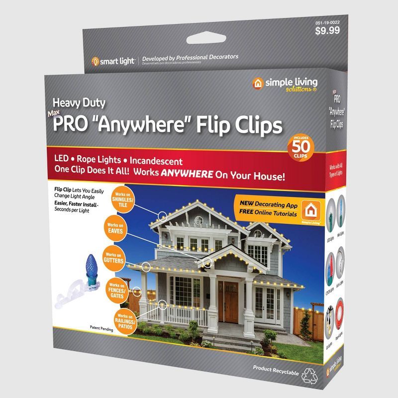 Heavy Duty White 50ct Pro Anywhere Flip Clips