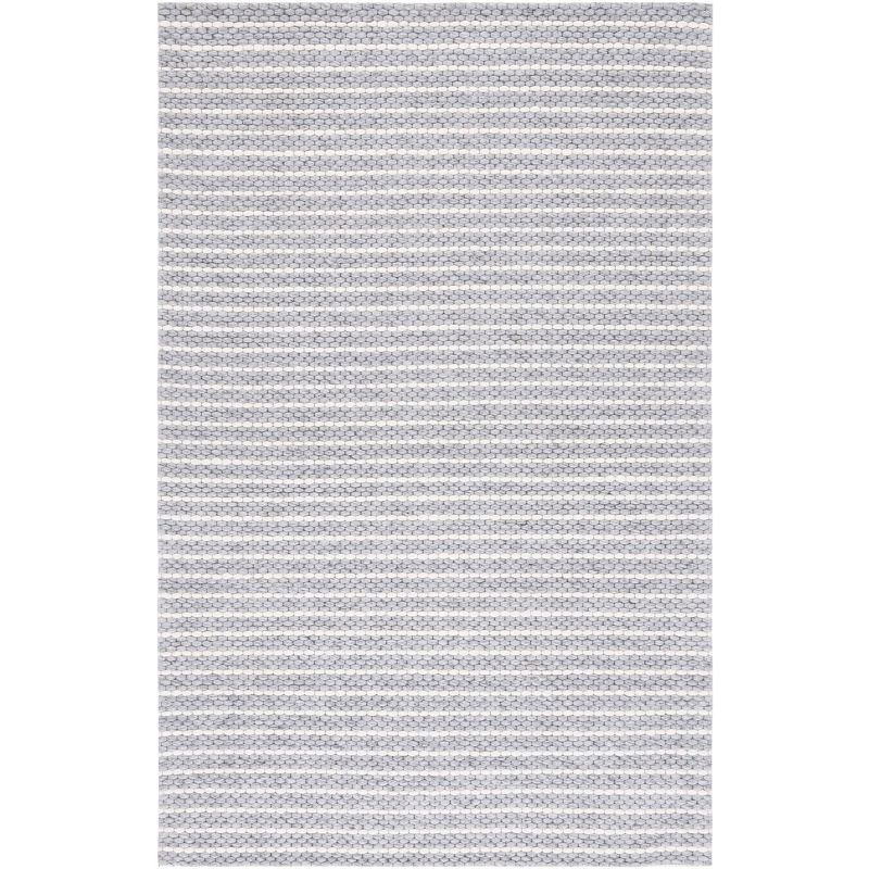 Ivory Flat Woven Wool 4' x 6' Handmade Area Rug