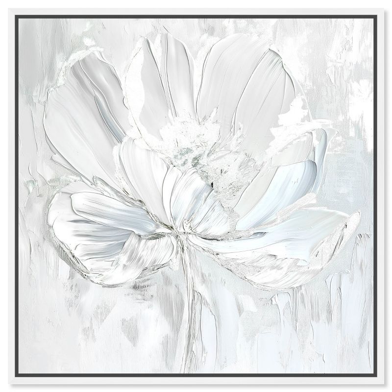 Large Off-White Magnolia Canvas Print with White Frame
