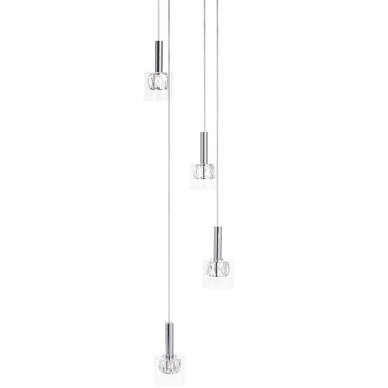 Luxurious Chrome & Clear Glass LED Drum Pendant, 82"