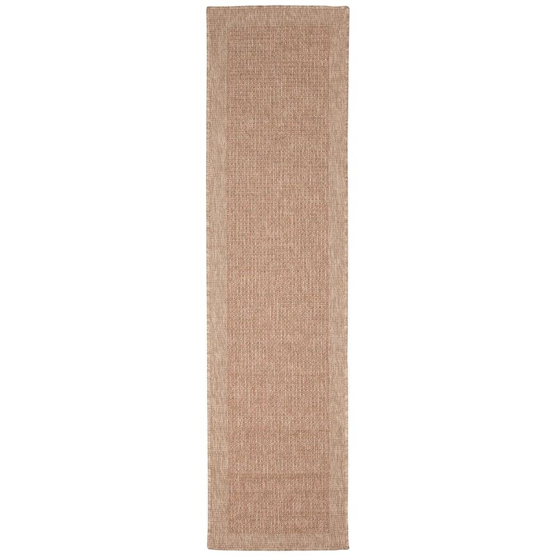 Terracotta Flat Woven Synthetic Indoor/Outdoor Rug, 1'11" x 7'6"