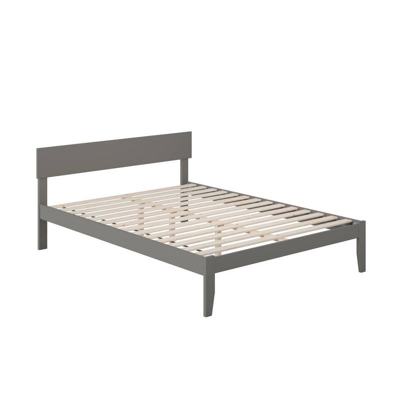 Boston Modern Queen Platform Bed with Panel Headboard in Grey