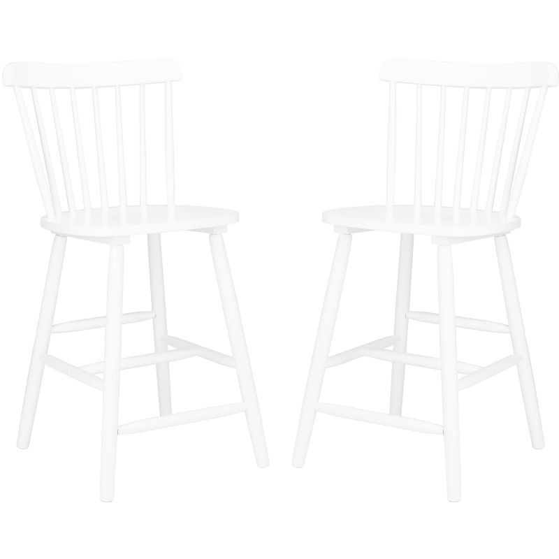 White Rubberwood Windsor Counter Stools Set of 2