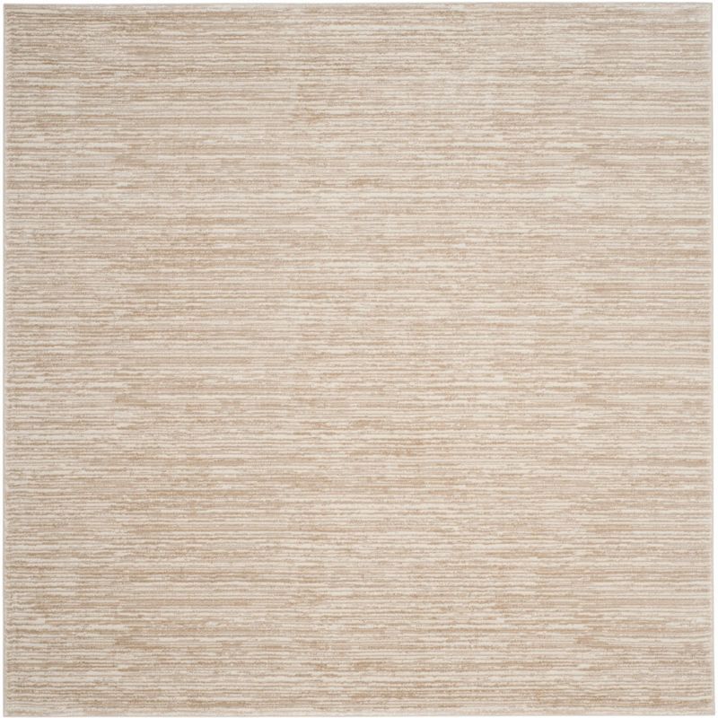 Elysian Cream 3' x 3' Square Abstract Synthetic Area Rug