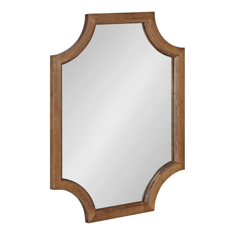 Rustic Brown Scalloped Wood Vanity Mirror