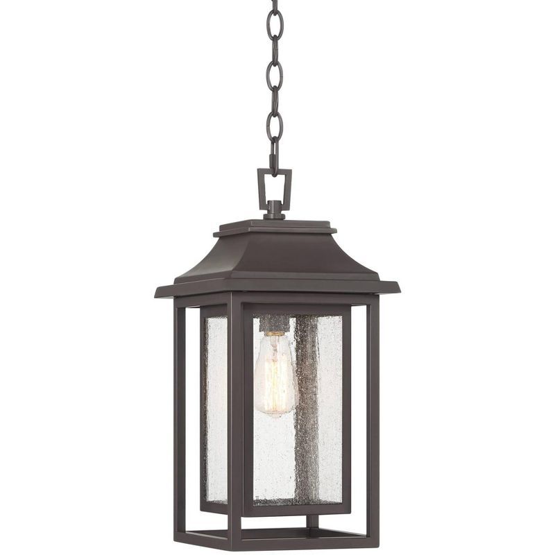 Cecile 19" Bronze and Glass Outdoor Pendant Light