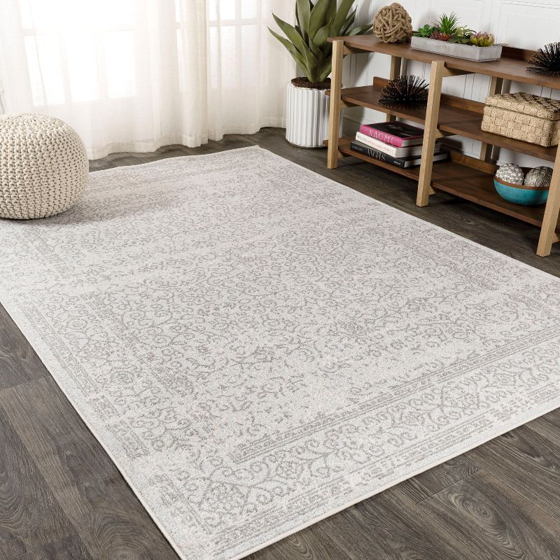 Gray and Dark Gray Synthetic Reversible Rectangular Area Rug, 3' x 5'