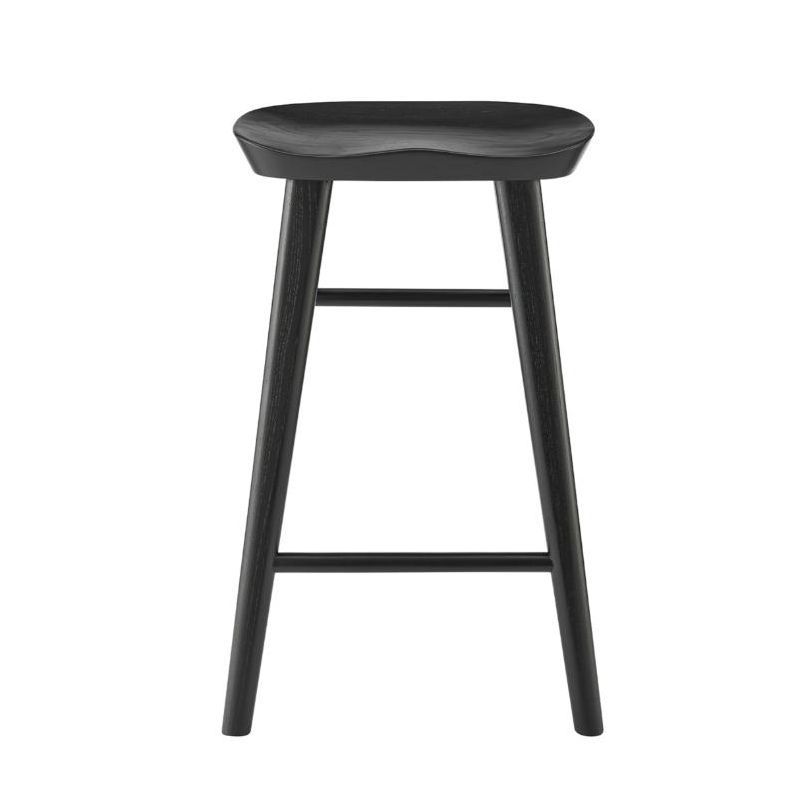 Rustic Elmwood 26" Contoured Black Counter Stool
