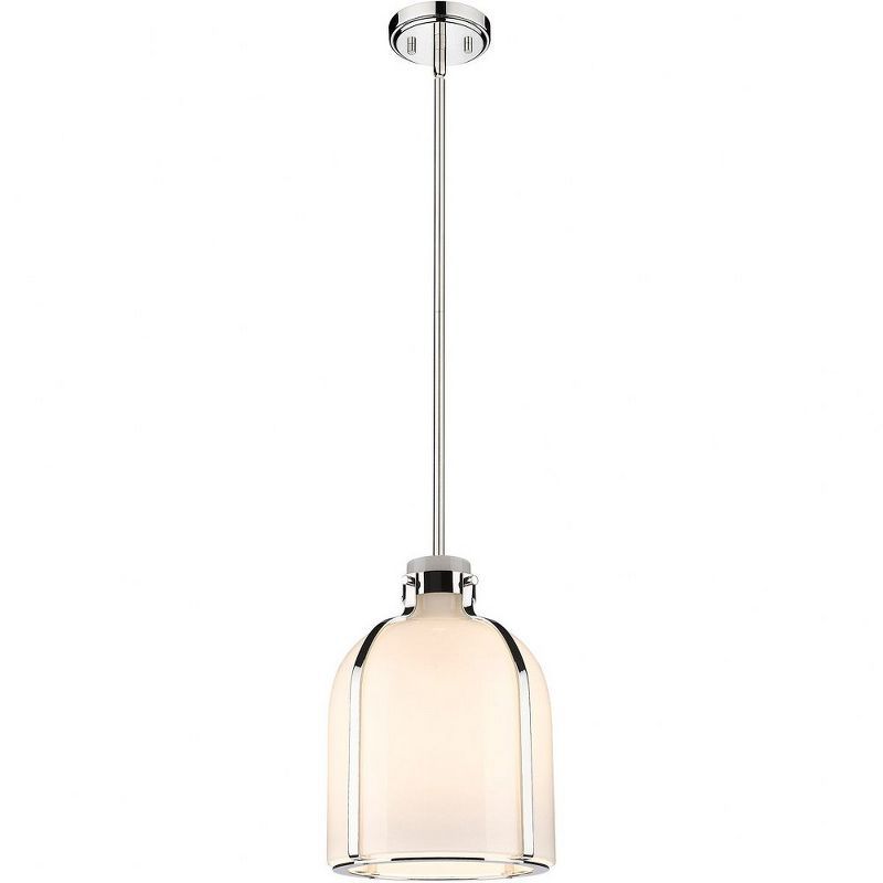 Polished Nickel Glass Bowl Pendant Light for Indoor/Outdoor