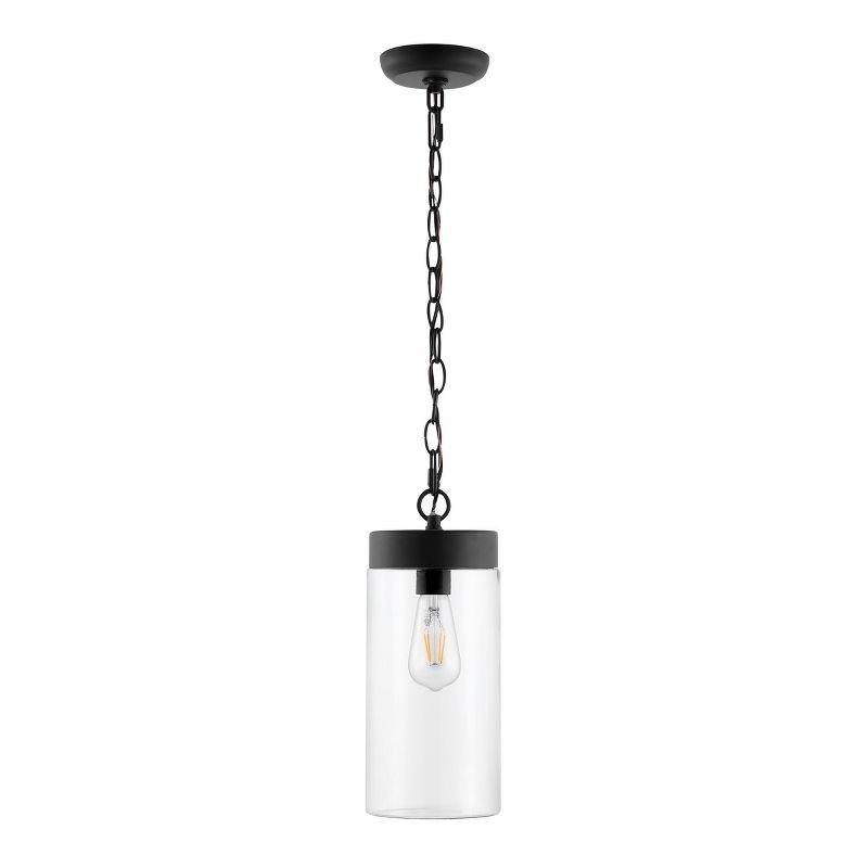 Lianne Matte Black Glass LED Outdoor Pendant