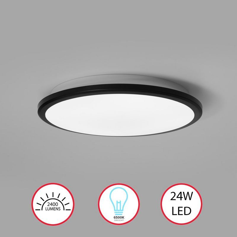 12" Black Aluminum LED Flush Mount Ceiling Light