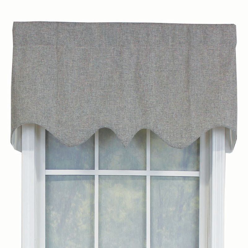 Ash Gray Fabric Rod Pocket Valance for Standard Windows