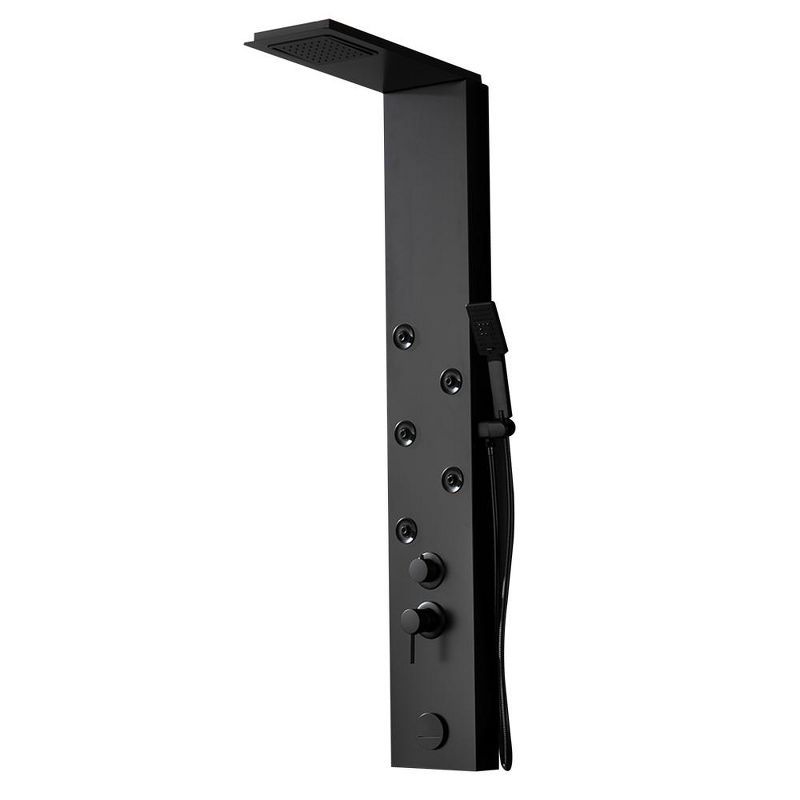 Matte Black Metal 4-Jet Rainfall Shower Panel System