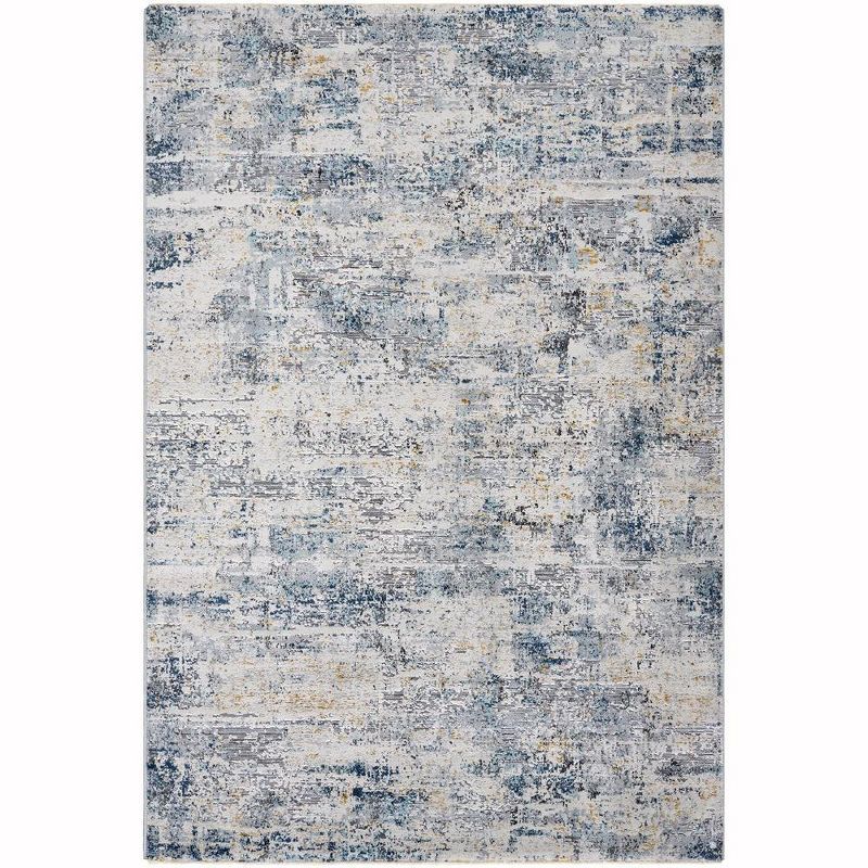 Sabino 2' x 3' Blue and Beige Wool Blend Area Rug