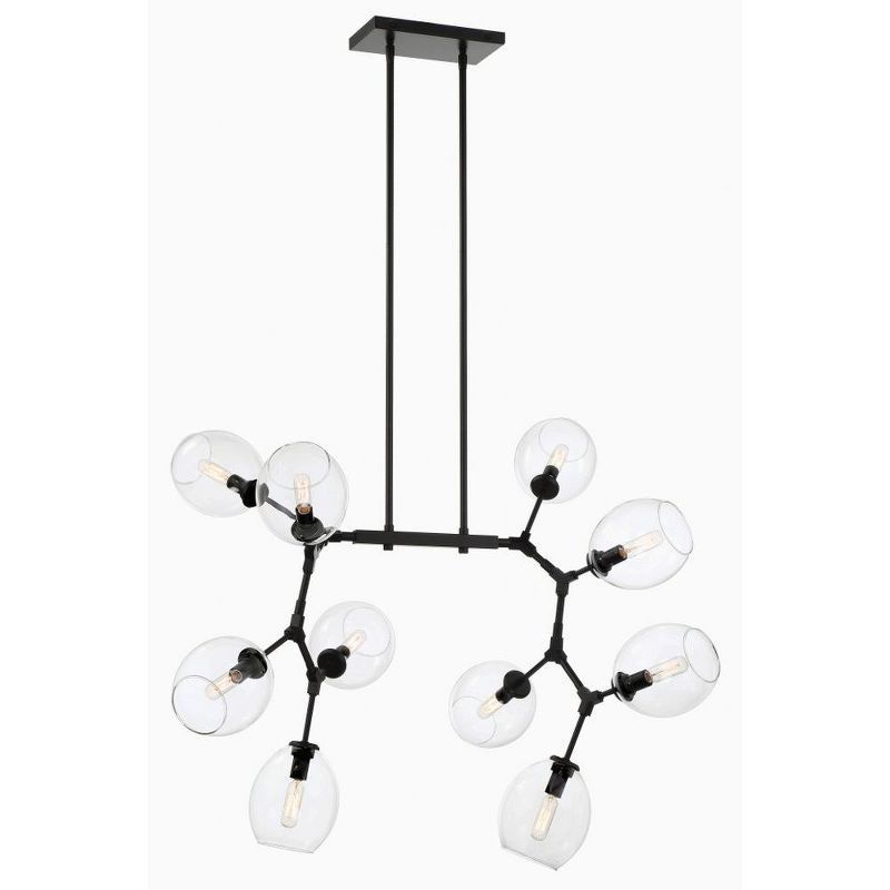 Modern Nexpo 10-Light Sputnik Chandelier in Coal with Clear Glass