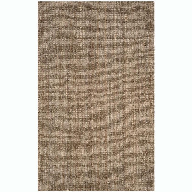 Natural Gray Handwoven Jute Area Rug 5' x 8'
